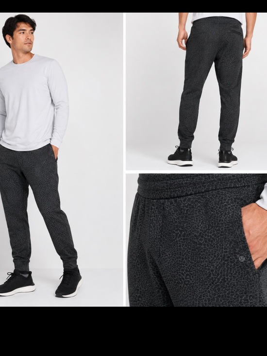 lululemon athletica Other - #392 Lululemon Lab Double-Knit Jacquard Jogger Men L Leopard Black